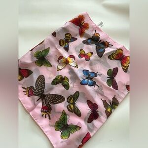 Pink Butterfly Print Scarf